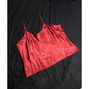 100% silk red cami tank top slip